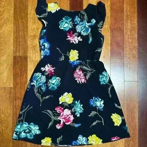 Joe Fresh | Dark blue floral  dress size S - M - Picture 3 of 3